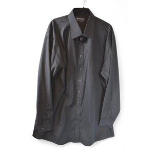 Stafford Essentials Black Dress Shirt Men’s 19 35/36 X-Tall Long Sleeve Button